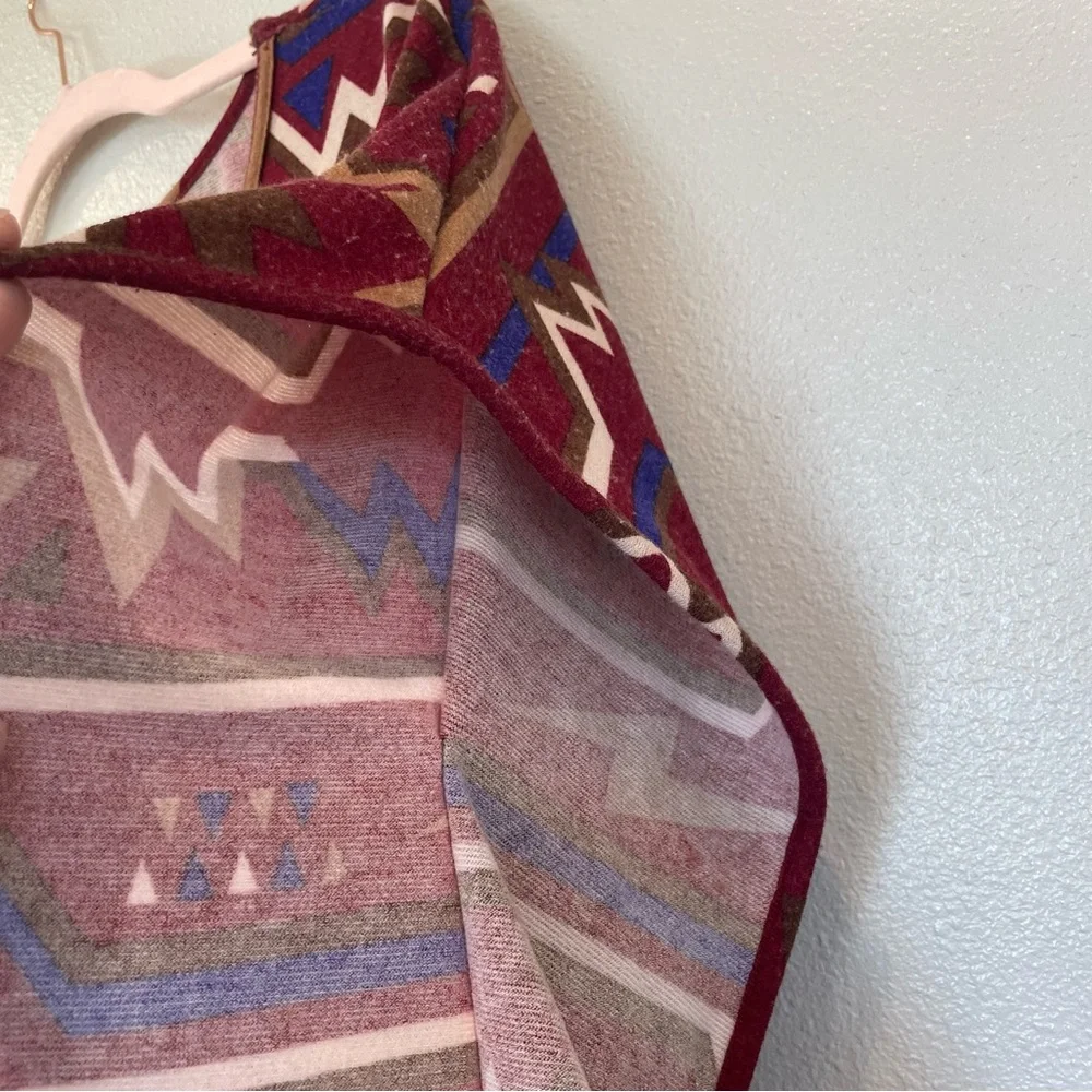 Papaya Southwest Print Asymmetrical Sweater Shirt Poncho‎ Like Size Small Drapey